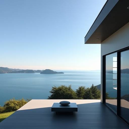 A modern minimalist retreat center on the San Juan Islands, Washington, overlooking the Salish Sea.